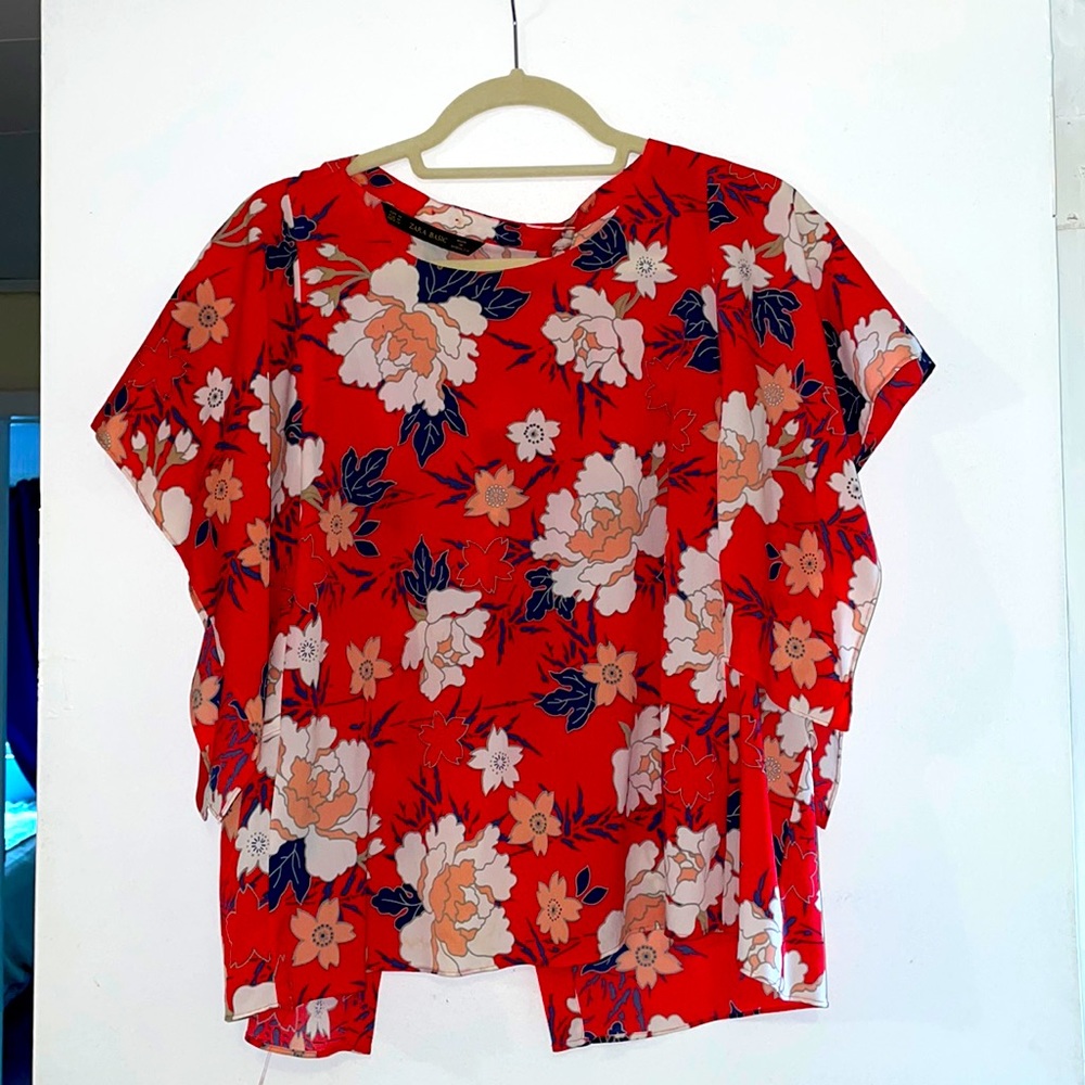 Zara Floral Top Size M